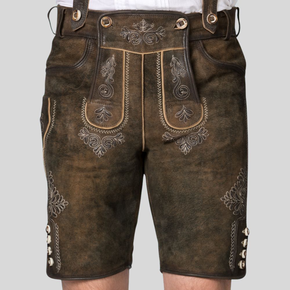 The Ultimate Lederhosen Experience: Elevate your Oktoberfest look with luxurious men's goatskin Lederhosen.