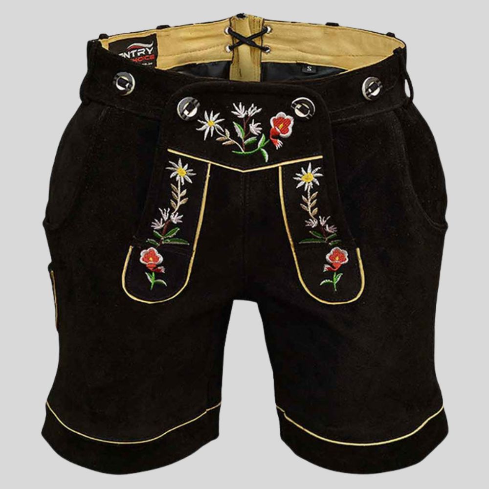 Effortless Style, Bavarian Twist: Travel the world in comfort and add a touch of Germany with women's Lederhosen.