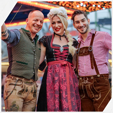 Authentic Lederhosen showcasing traditional Bavarian trachten with intricate embroidery, a key element of German traditional clothing.