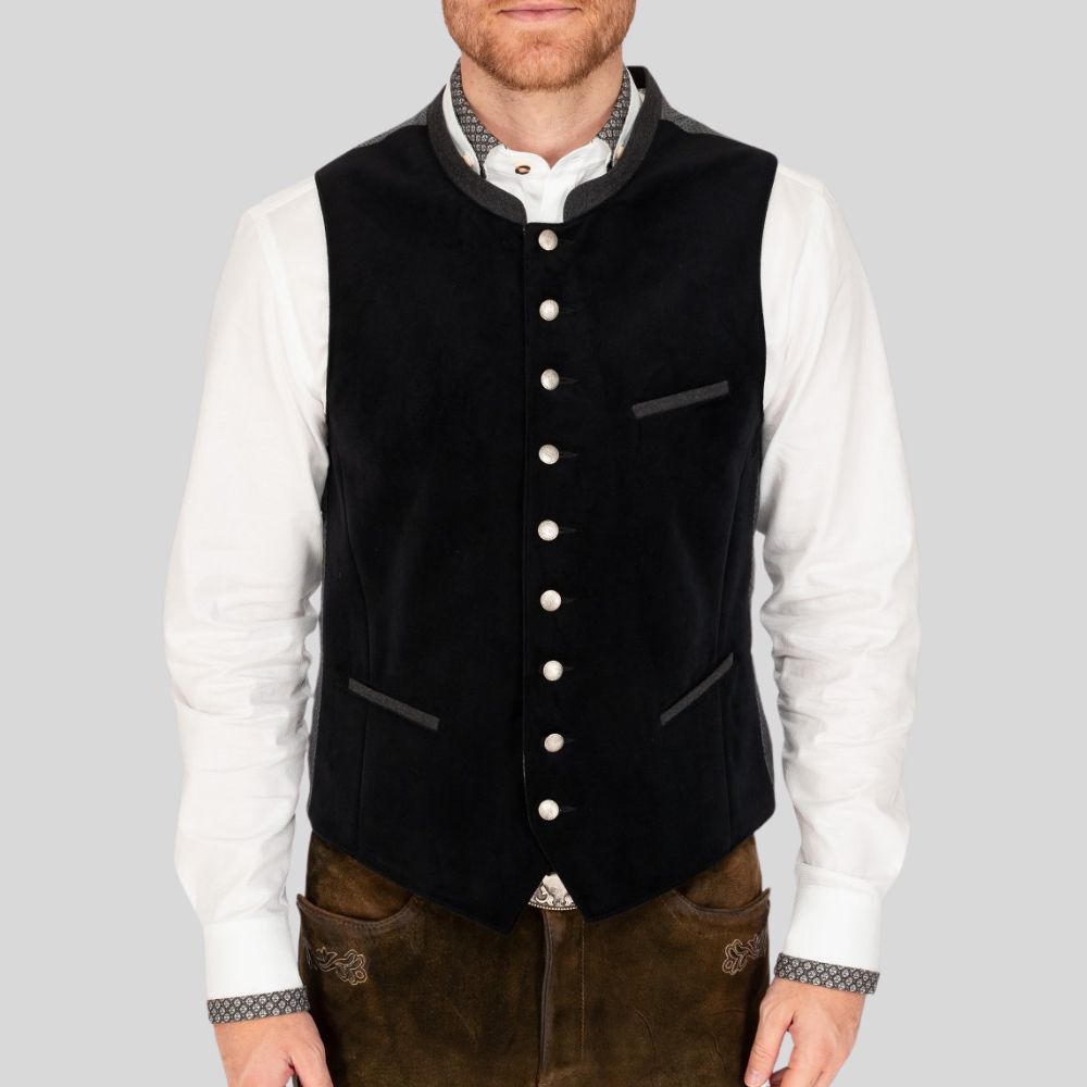 "Men’s Bavarian Oktoberfest vest for iconic style"