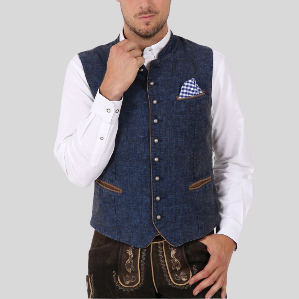 "Bavarian vest for men - Stylish and authentic for Oktoberfest and German-themed celebrations."