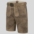 Premium brown lederhosen men crafted from genuine leather for Oktoberfest celebrations