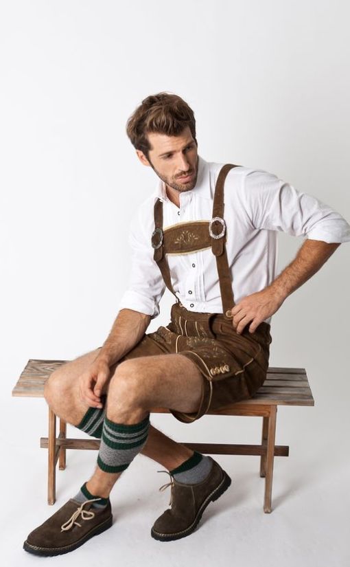 "Traditional Bavarian leather pants for men - Authentic lederhosen styles for festivals and celebrations."