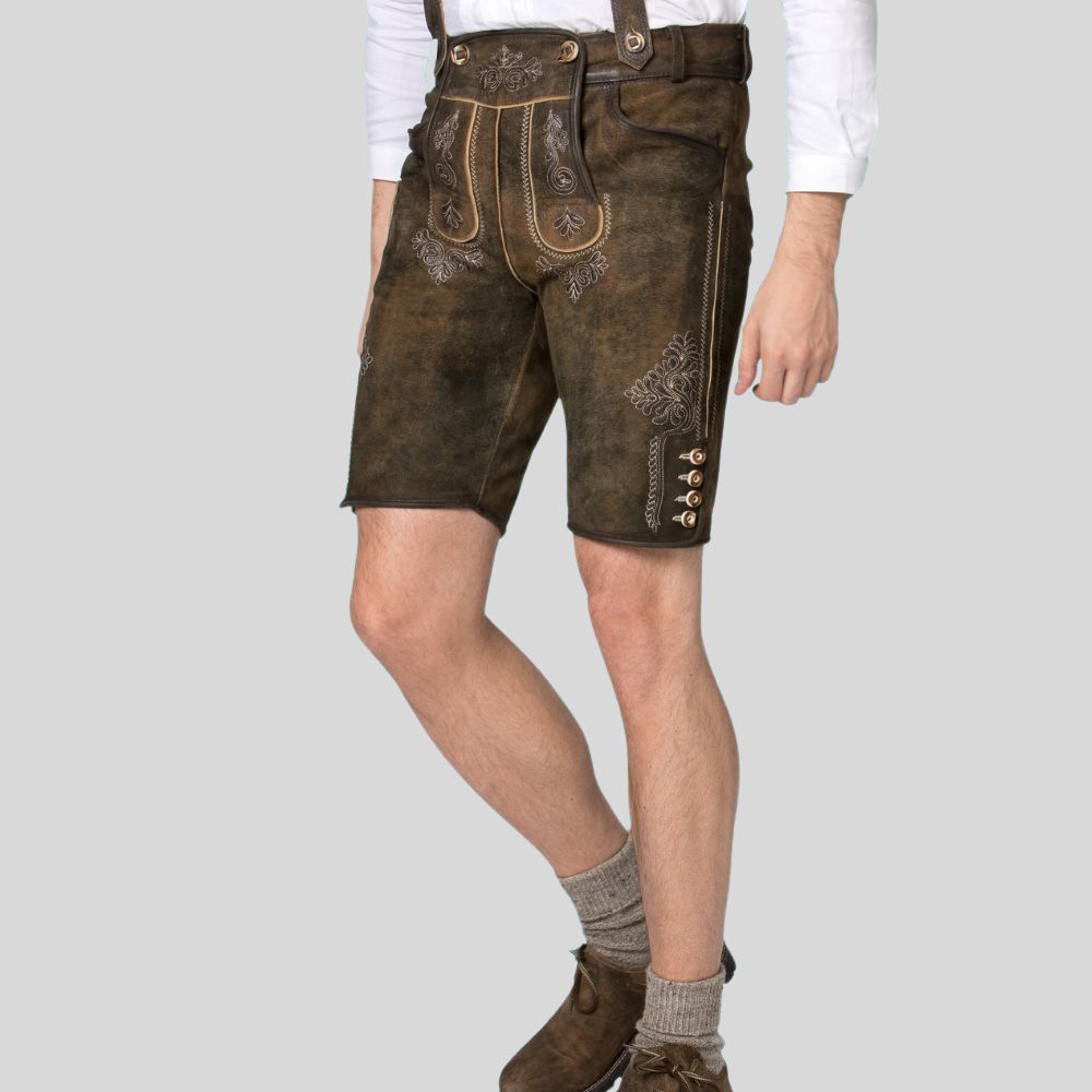 Superior Comfort, Unmatched Style: Discover the difference of men's goatskin Lederhosen - luxurious feel meets traditional appeal. 