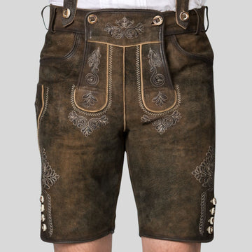 The Ultimate Lederhosen Experience: Elevate your Oktoberfest look with luxurious men's goatskin Lederhosen. 