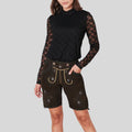 Casual women's shorts with embroidery for oktoberfest wear.