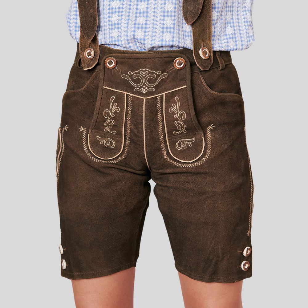 Trendy & Leg-Flattering: Elevate your look with a pair of stylish lederhosen women shorts.