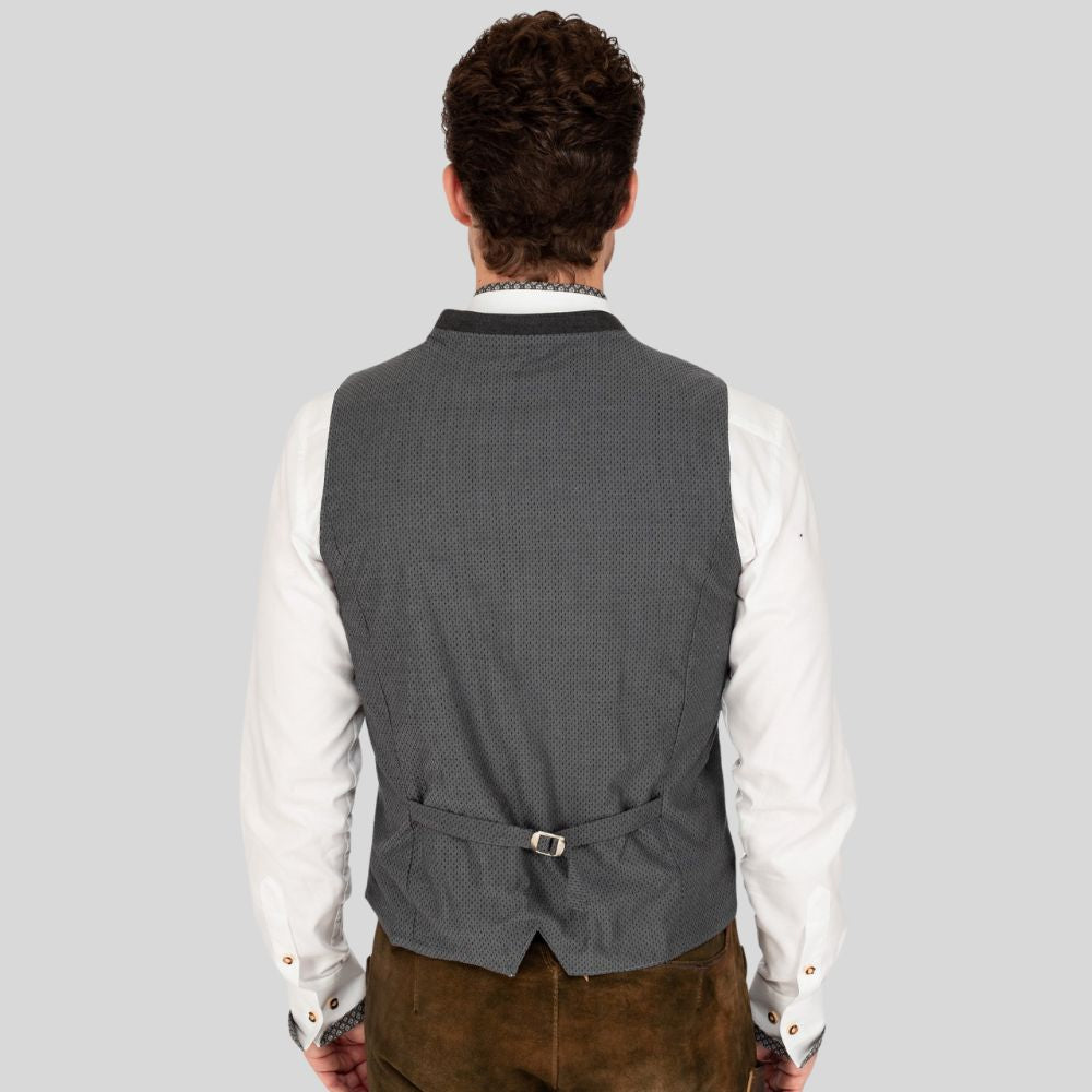 "Authentic men’s Bavarian vest for German celebrations"
