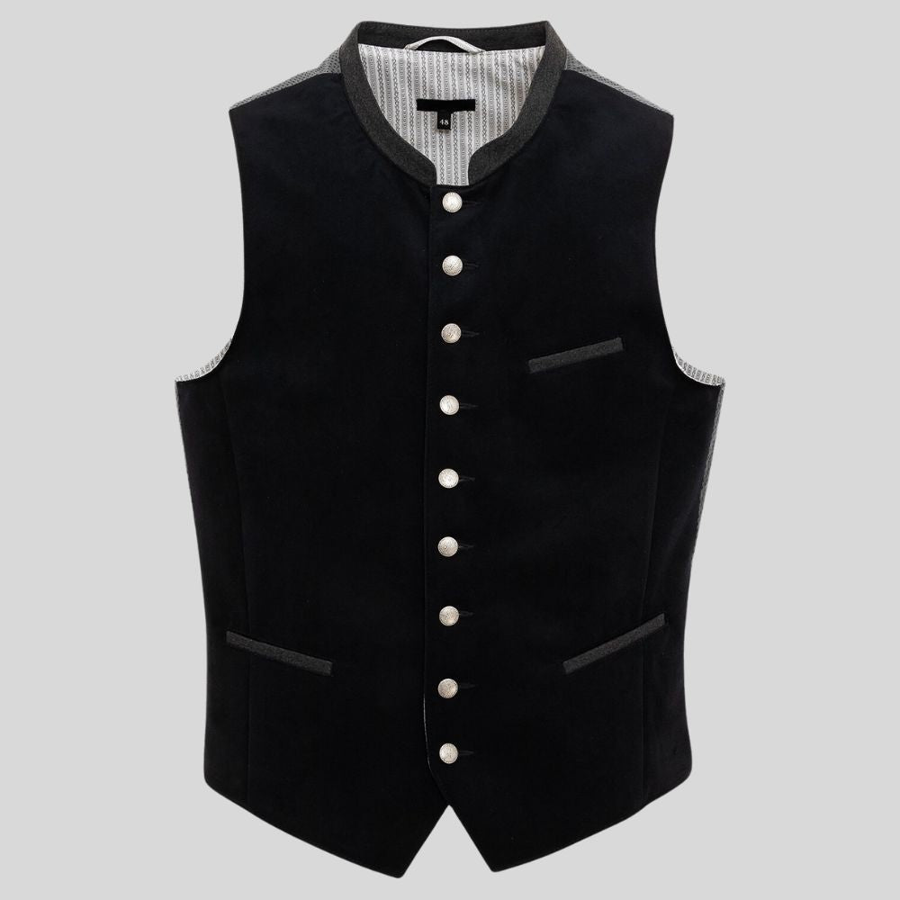 "Men’s Bavarian Oktoberfest vest for iconic style"