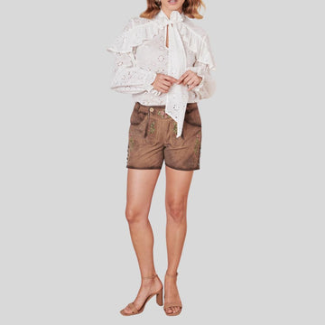 Beyond Basic: Elevate your summer look with a pair of women's shorts featuring beautiful embroidered details.